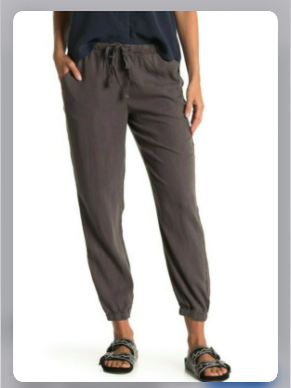 cloth & stone Gray Elastic Waist Drawstring Joggers